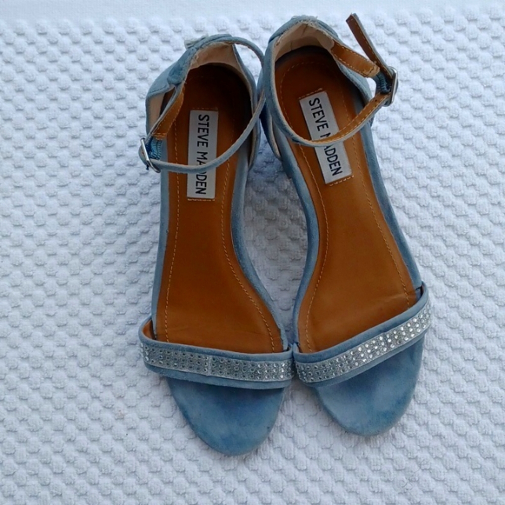 Steve Madden Blue Suede with Sequins Size 5.5 M Ladies Womens Shoe